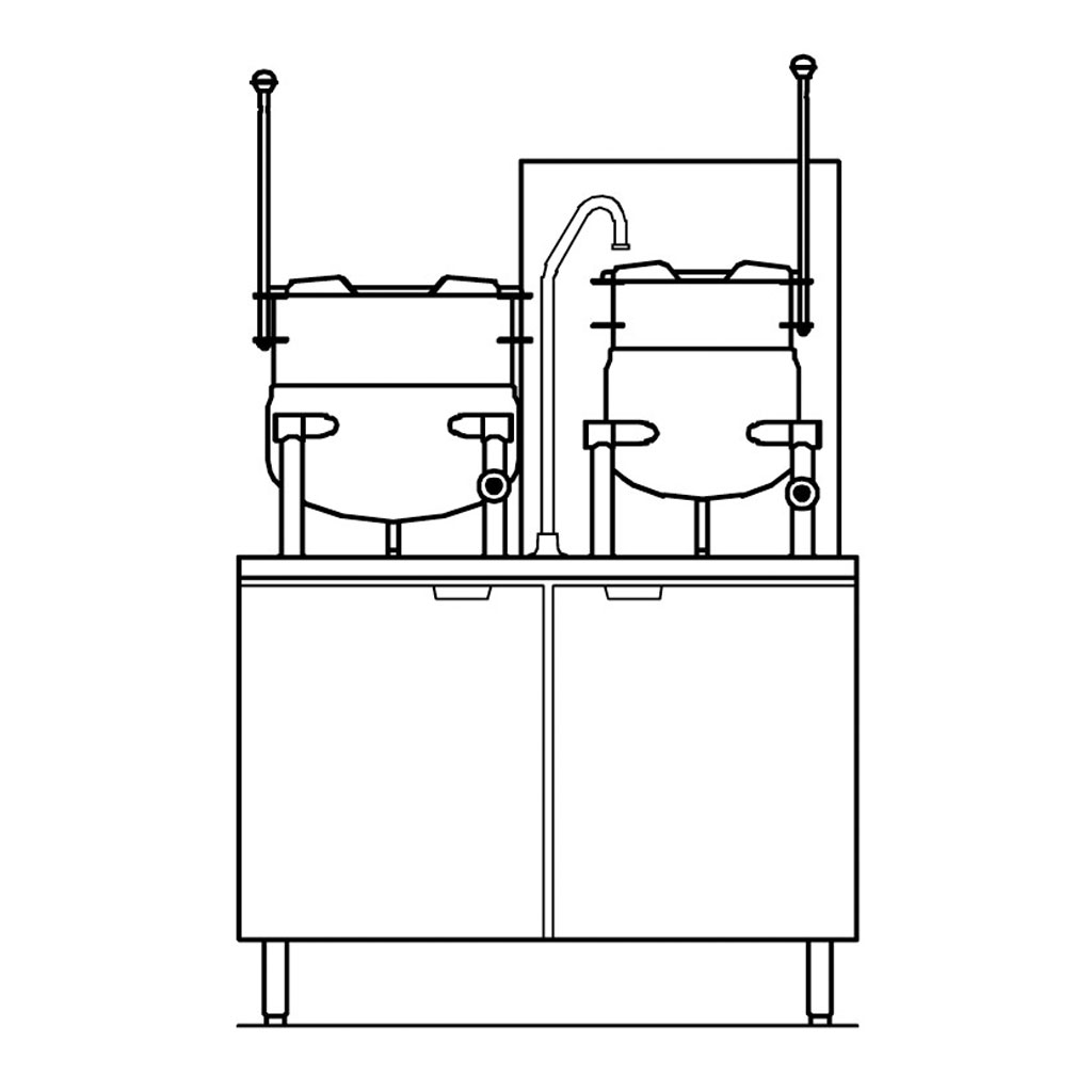 Crown Direct Steam 2/3 Jacketed Kettles on Gas Boiler Base GMT106
